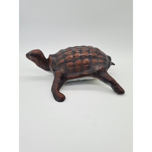 Turtle Figurine in Natural Leather, 1960s-1970s For Sale - Image 6 of 14