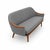 Mid-Century Modern Adrian Pearsall Sofa With Walnut Arms Grey Chenille For Sale - Image 3 of 3