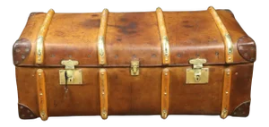 Curved Leather Cabin Trunk