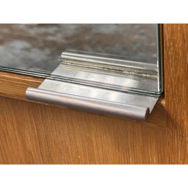 Brown Bespoke Wood + Mirror Wall Cabinet For Sale - Image 8 of 12