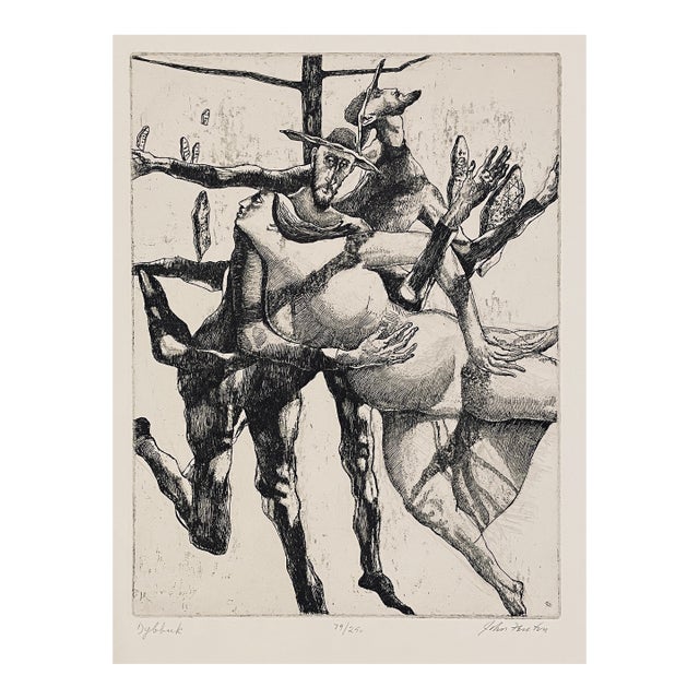 1960s John Fenton Dybbuk Etching For Sale