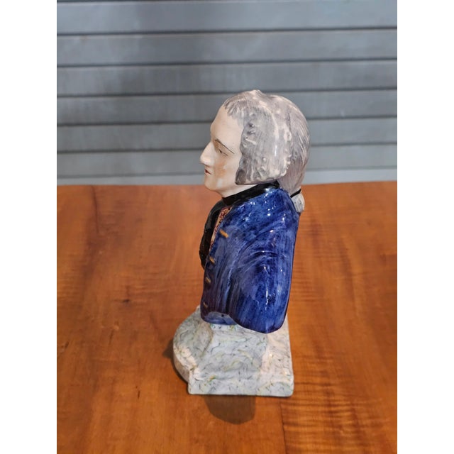 Staffordshire Early 20th Century George Washington Staffordshire Bust After Houdon Made in England Usa 250 For Sale - Image 4 of 10