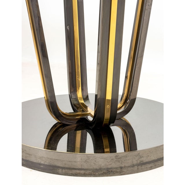 1970s Renato Zevi Attr. Glass and Chrome Circular Table For Sale In New York - Image 6 of 7