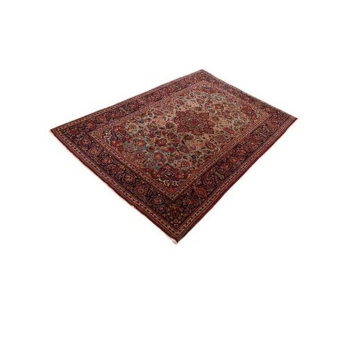 Antique Middle Eastern Keshan Rug in Hand-Knotted Wool and Silk For Sale - Image 4 of 6