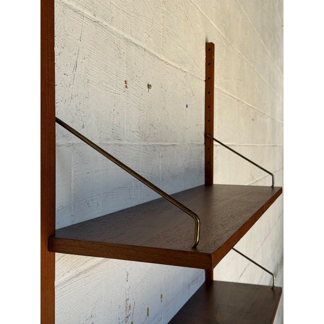Vintage Cado Teak Wall-Mounted Shelving System With 3 Adjustable Shelves – Danish Modern Mid-Century Wall Unit For Sale - Image 10 of 10