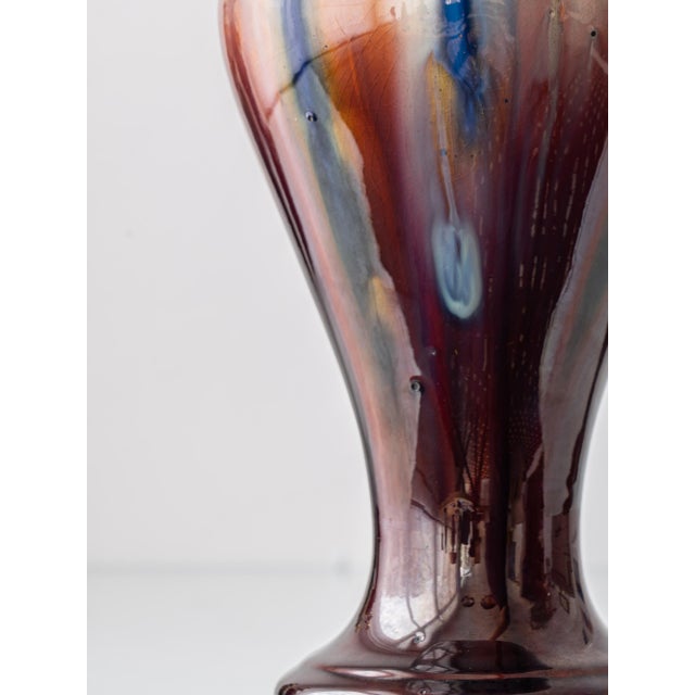 Belgian Art Deco Flambé Glaze Ceramic Table Lamps, 1920s, Set of 2 For Sale - Image 18 of 18