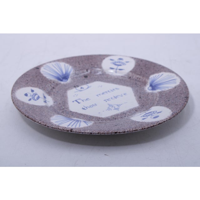 Ceramic Hand Crafted English Grace Plate For Sale - Image 4 of 13
