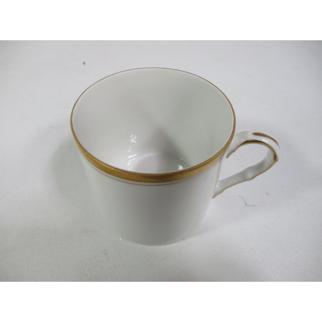 Ceramic 1970s Fitz & Floyd White and Gold Cups and Saucers Set- 8 Pieces For Sale - Image 7 of 9