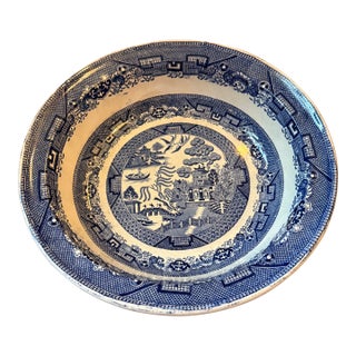 Antique 19th Century Davenport Blue and White Serveware Bowl Ironstone Large Bowl George III For Sale