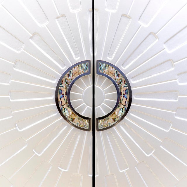 Modern Pasargad Home Calypso Silver Bar Cabinet For Sale - Image 3 of 12