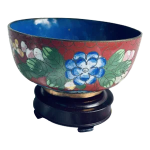 19th CenturyJapanese Cloisonne Enamel Footed Bowl