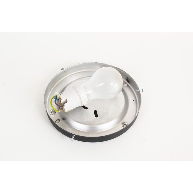 Metal Amber Glass Flower Wall Lamp attributed to Erco, 1970s For Sale - Image 7 of 10