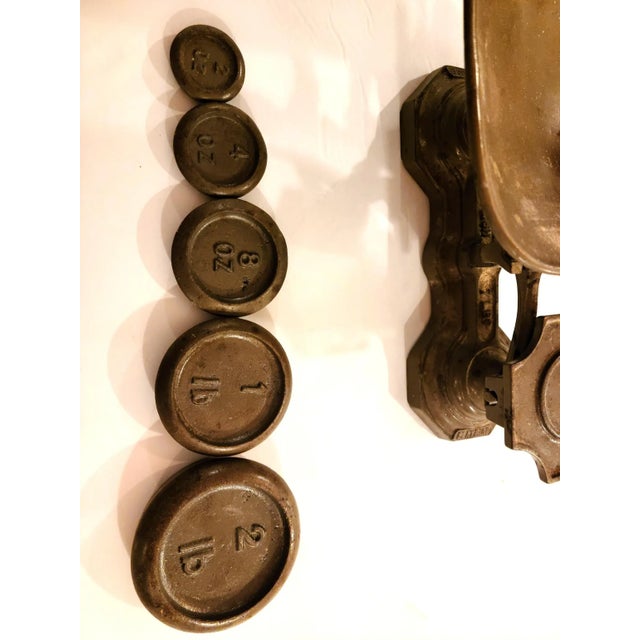 American Vintage Iron Grocery Scale For Sale - Image 3 of 6