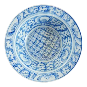 Late 19th Century Chinese Qing Peony Scroll Basin