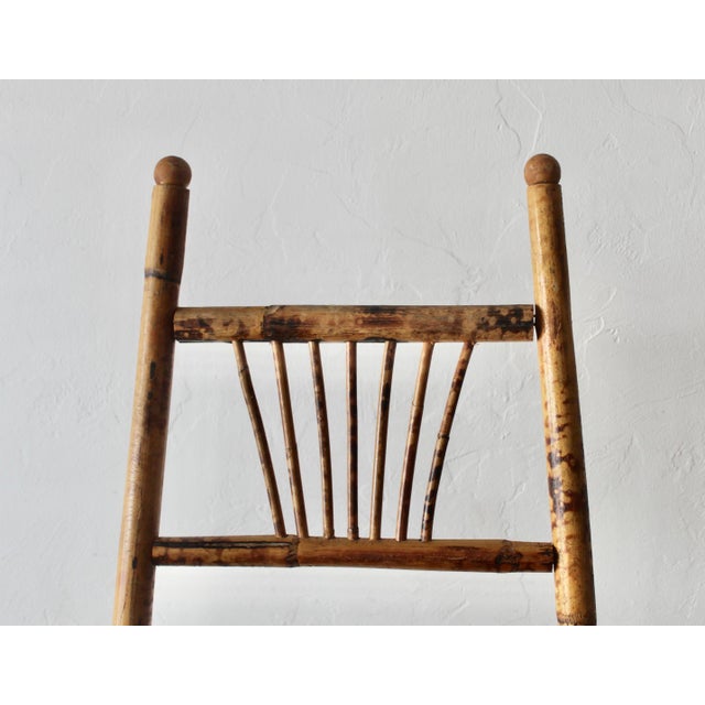 Vintage Boho "Tortoise Shell" Style Burnt Bamboo Easel For Sale - Image 4 of 12