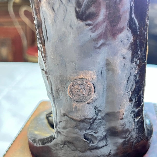 Metal Gilt and Patinated Bronze Candelabra from Barbedienne - A Pair For Sale - Image 7 of 12