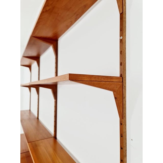 Wood Large Mid-Century Danish Teak Wall Unit with 3 Cabinets by Poul Cadovius for Cado, Denmark, 1960s For Sale - Image 7 of 11