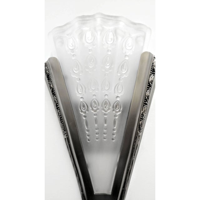 French Art Deco Fan Sconces - a Pair For Sale In New York - Image 6 of 8