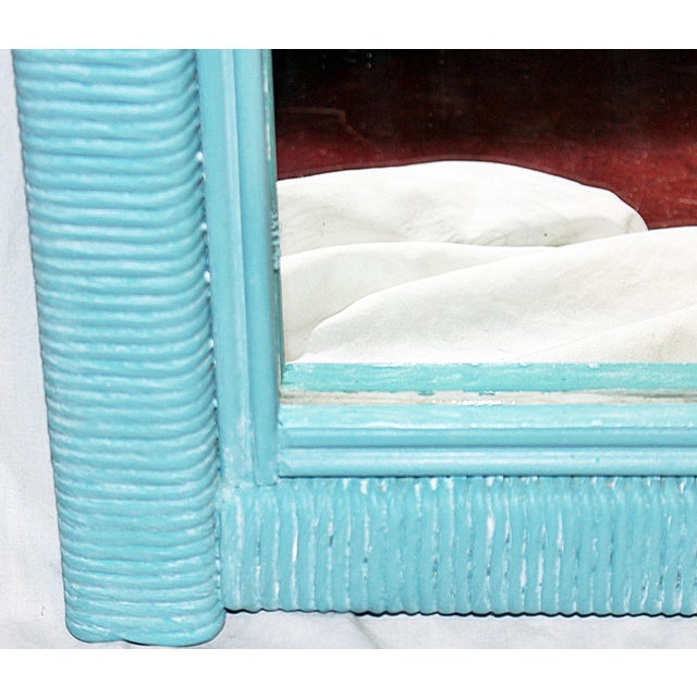 1980s Vintage Henry Link Painted Wicker Mirror Chairish