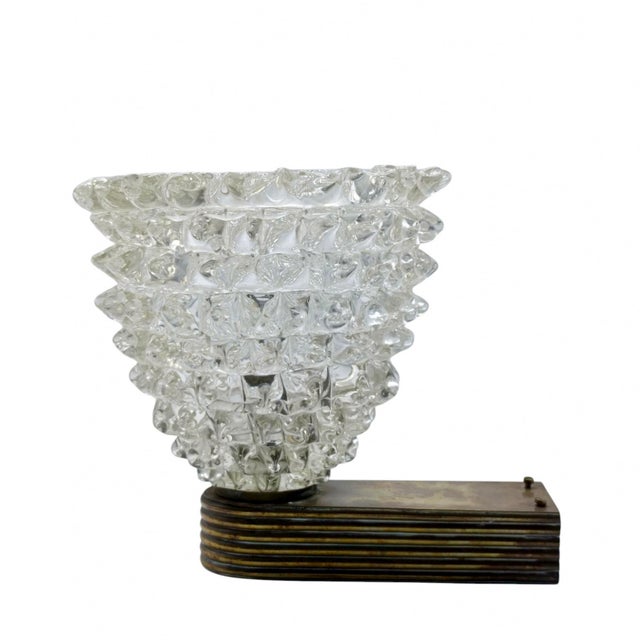 Rostrato Murano Glass and Brass Wall Lamp by Ercole Barovier for Barovier & Toso, Italy, 1940s For Sale - Image 10 of 10