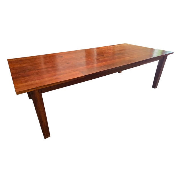 1980s Vintage Custom Farmhouse Dining Room Table Shaker Harvest Primitive Plank Board For Sale - Image 5 of 18