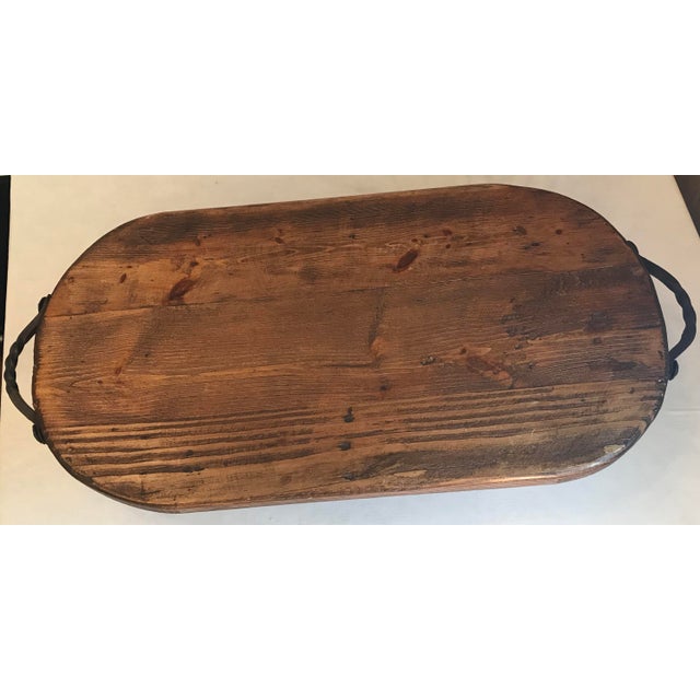 Rustic Wooden Charcuterie Board With Iron Handles Chairish