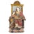 Indo-Portuguese sculpture, from the 17th century, in polychrome wood. The figure is represented sitting on a high-backed...