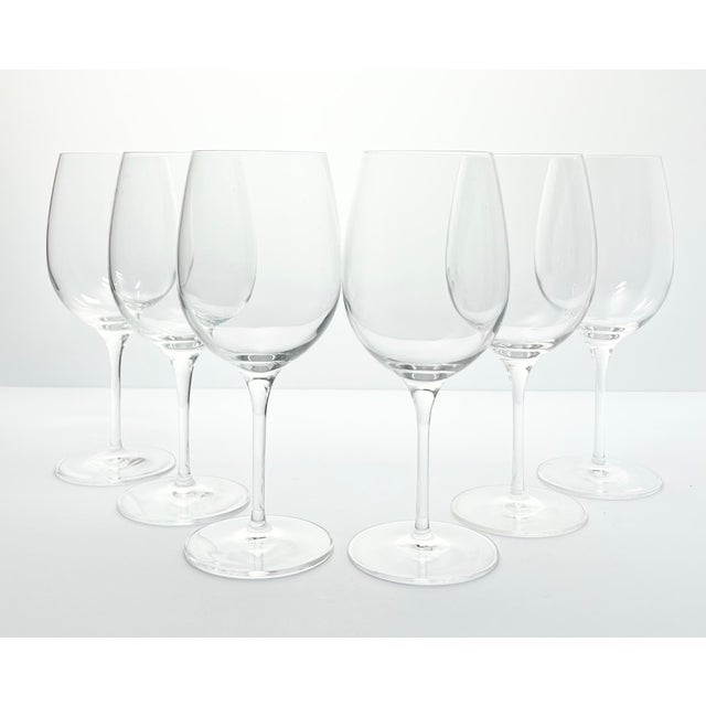 Luigi Bormioli Set of 6 Wine Glasses 8 3/8” 17oz Signed Good condition. No chips, cracks, or fleabites. Height 8 3/8”...
