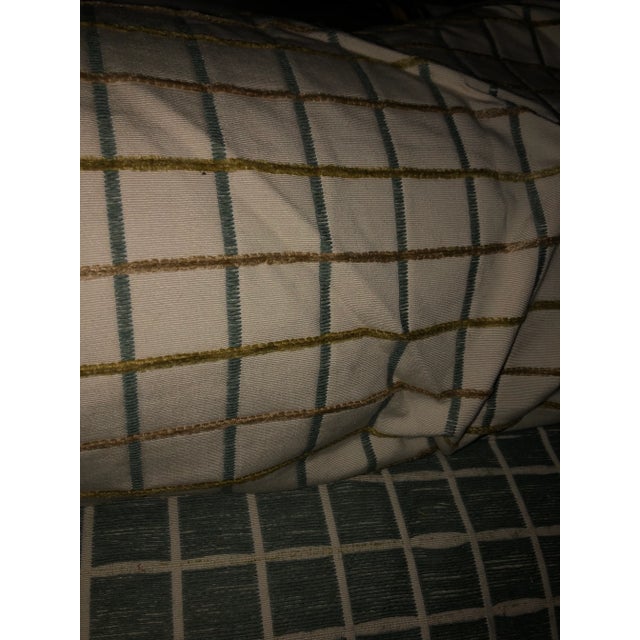 Traditional Cream & Green Check Fabric- By the Yard For Sale - Image 3 of 7