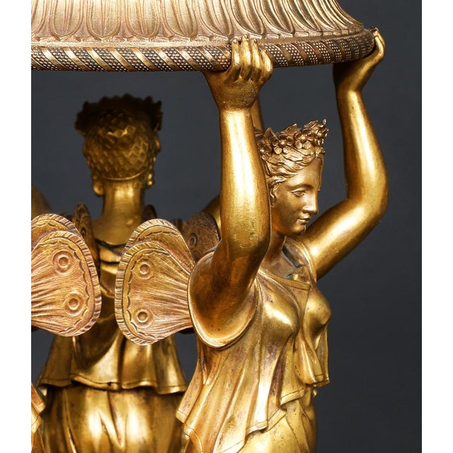 Antique Gilded Bronze Centerpiece Empire, France, 1825 For Sale - Image 6 of 18