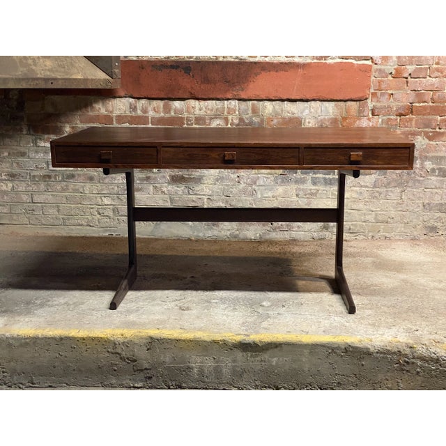 Mid-Century Modern Danish Modern Rosewood Cantilever Executive Desk by Georg Petersens For Sale - Image 3 of 12