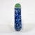 Chinoiserie Vintage Blue and White Floral Chinese Snuff Bottle With Green Stone Top For Sale - Image 3 of 8