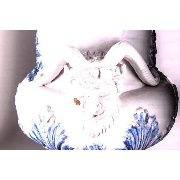 Monumental Majolica Grecian Style Urn For Sale - Image 4 of 10