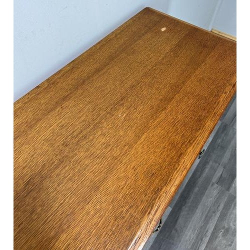 Vintage French Louis XVI Style Carved Oak Desk For Sale - Image 11 of 13