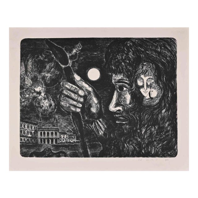 Gian Paolo Berto, Composition, Original Etching on Paper, 1975 For Sale