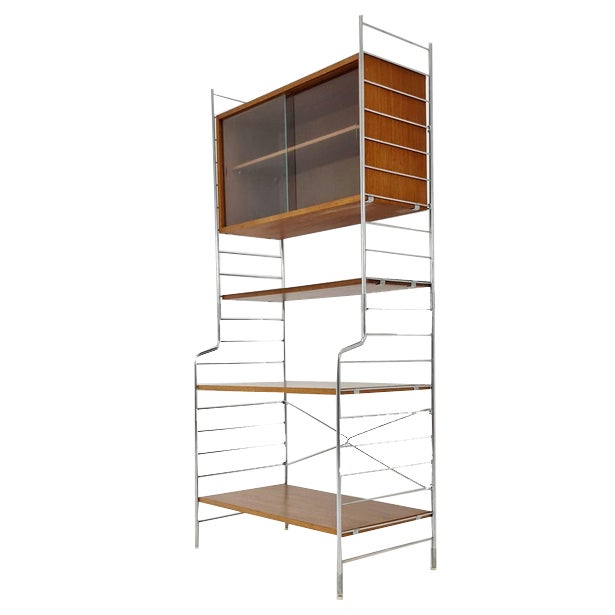 Free Standing String Shelf-System with Cabinet in Teak from WHB Germany, 1950s For Sale
