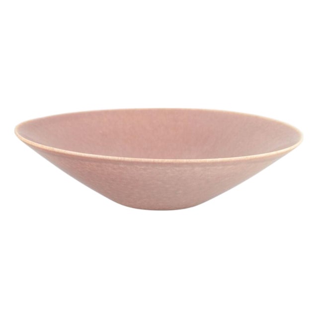 Low Matte Pink Glazed Ceramic Bowl attributed to Drejangruppen, Sweden, 1970s For Sale