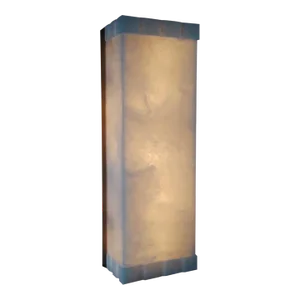 Alabaster Ridged Sconce in Brass Finish