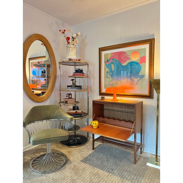 A Vintage Danish Drop Front Bar Cabinet, Circa 1960s. Petite For Sale - Image 4 of 12