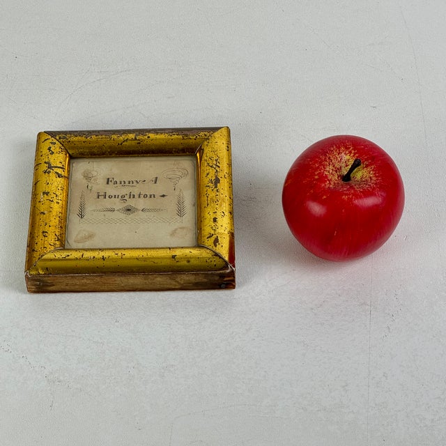 Antique 19th Century Calligraphy Penmanship, Fanny A. Houghton, in Gilt Frame For Sale - Image 4 of 5