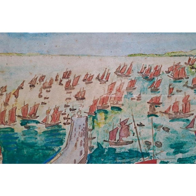 Elisée Maclet (1881-1962) Cancale, the departure of the caravan Pen, brown ink and gouache Signed lower left by the artist...