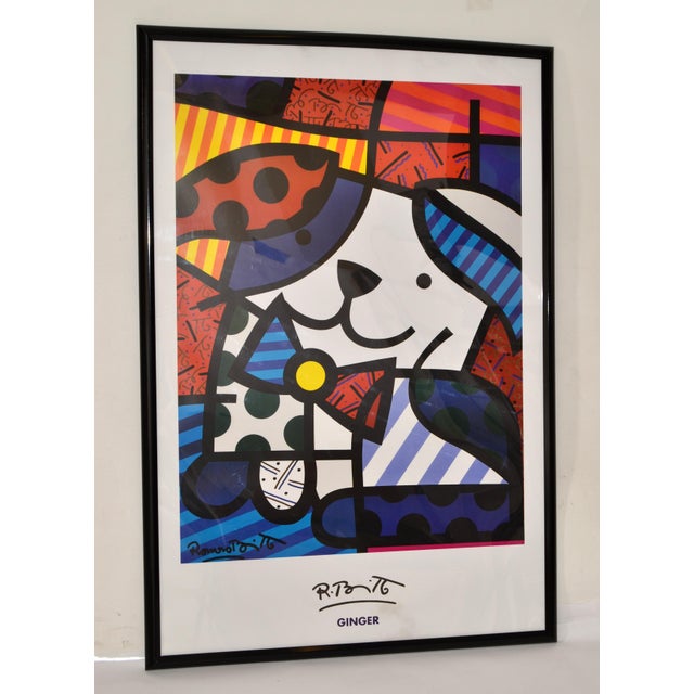 2010s Romero Britto Colorful Pop Art Dog Print 'Ginger' Mid-Century Modern 2010 For Sale - Image 5 of 16