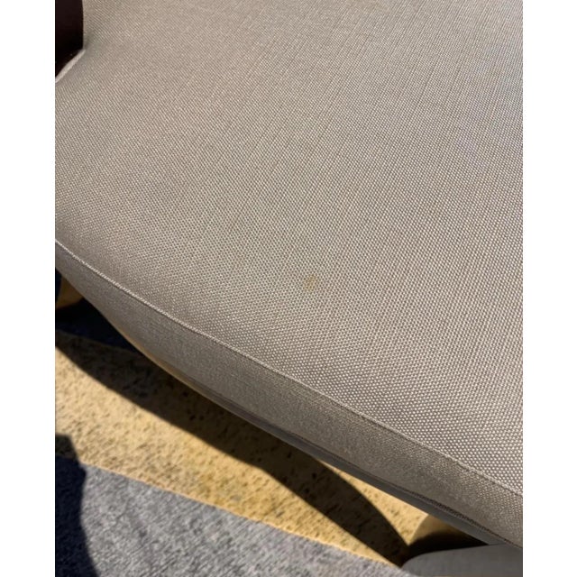 Barbara Barry for Baker Oval X Back Linen Upholstery Dining Chairs, Set of 6