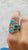 4.11ct Zambian Emerald & Diamond Three Row Ring Size 7 in 14k White Gold For Sale - Image 4 of 10