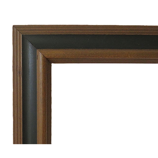 Mid-Century Modern Pair of Dark Wood & Black Picture Frames Fits 11" X 14" Rabbet Opening For Sale - Image 3 of 4