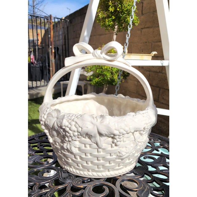 Figurative Vintage Italian Blanc De Chine Ceramic Basket For Sale - Image 3 of 9