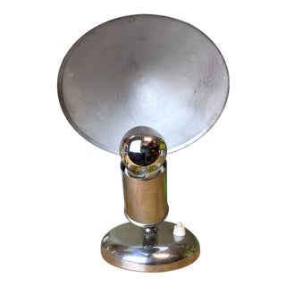 Bauhaus Silver Cromed Metal Table Lamp with Adjustable Shade by Josef Hurka for Napako, 1940s For Sale