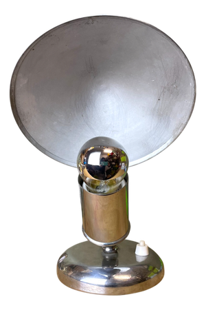 Bauhaus Silver Cromed Metal Table Lamp with Adjustable Shade by Josef Hurka for Napako, 1940s