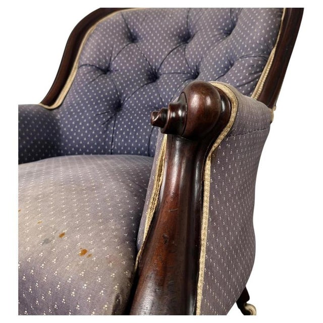 Antique Mahogany Button Back Chair, 1800s For Sale - Image 4 of 12