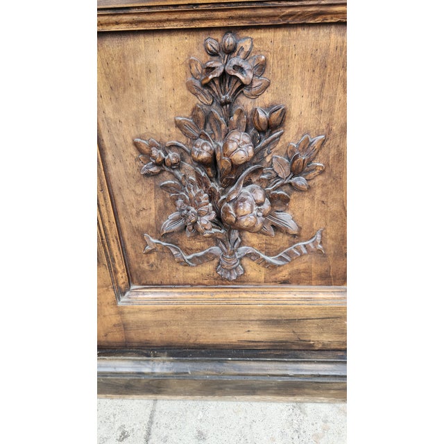 Vintage Carved Wood Display Cabinet For Sale - Image 11 of 12